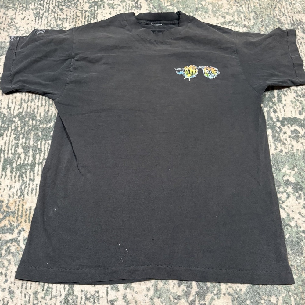 Vintage 90s John Lennon Imagine T Shirt Single Stitch Faded Black Bob Gruen Smal
